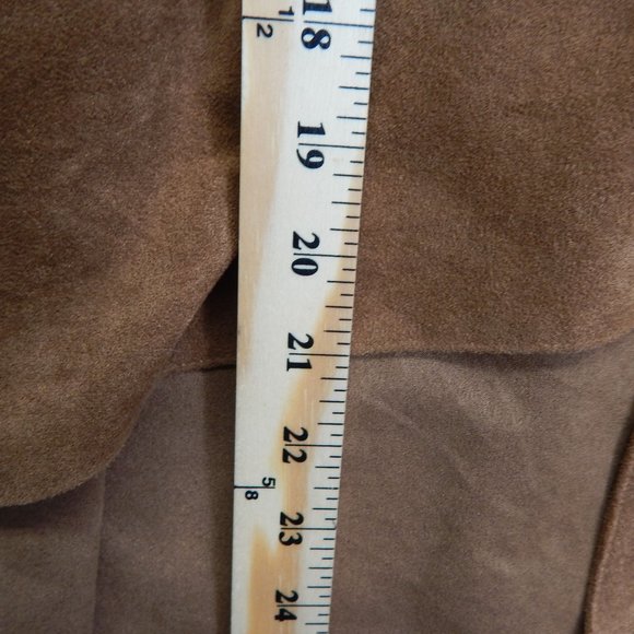 IC By Connie K Womens Tan Suede Jacket Asymmetrical Lagenlook Size XXL - Picture 7 of 10